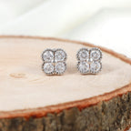 Rose Petal Silver Earrings