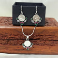Rajwada Heritage Silver Coin Silver Necklace Set