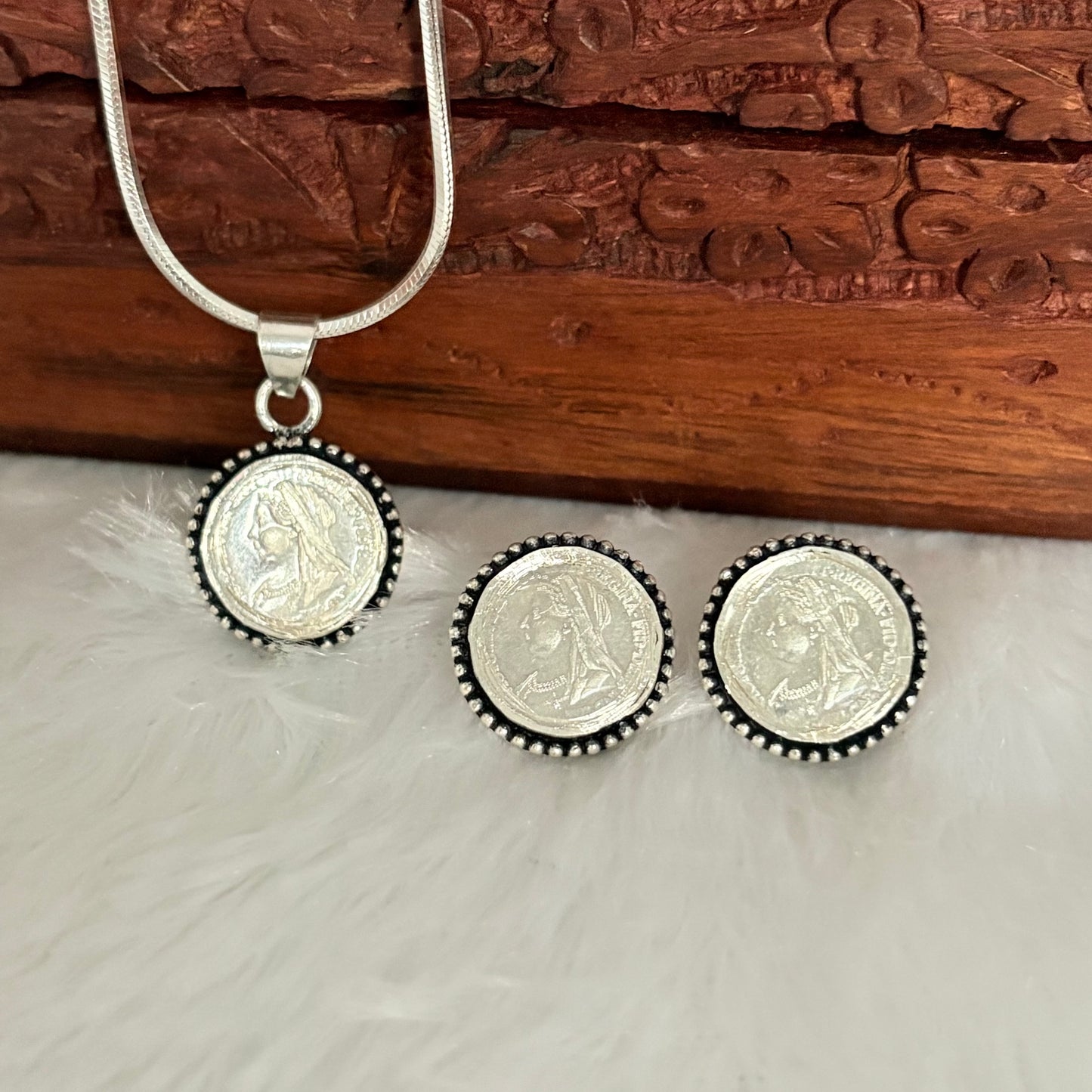 Heritage Silver Coin Rava Necklace