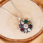 Navratan Silver Eternal Necklace