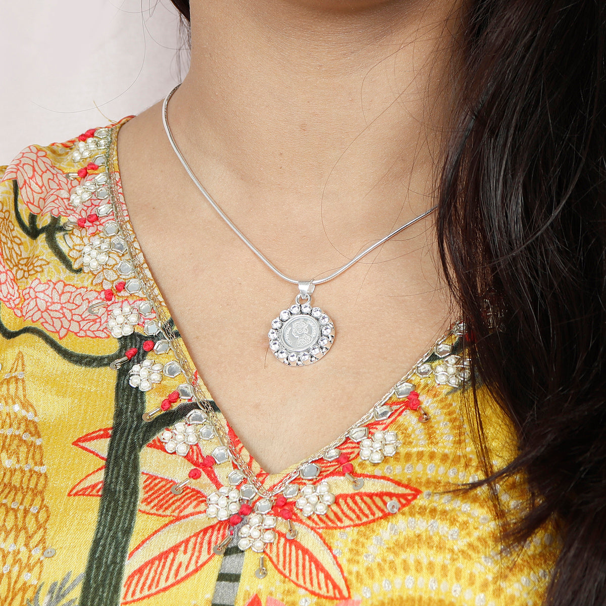 92.5 Silver Coin Vintage Silver Pendant