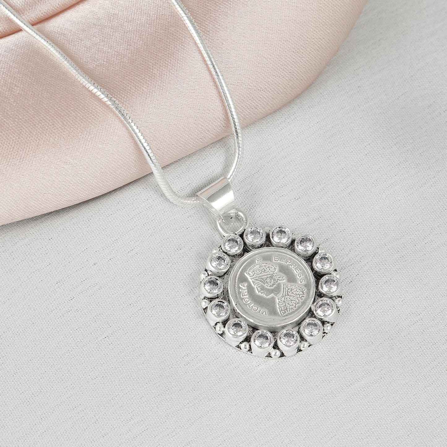 92.5 Silver Coin Vintage Silver Pendant