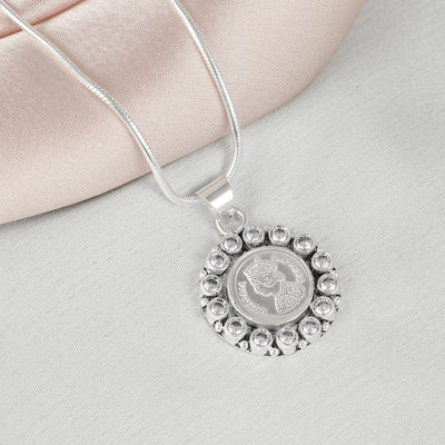 92.5 Silver Coin Vintage Silver Pendant