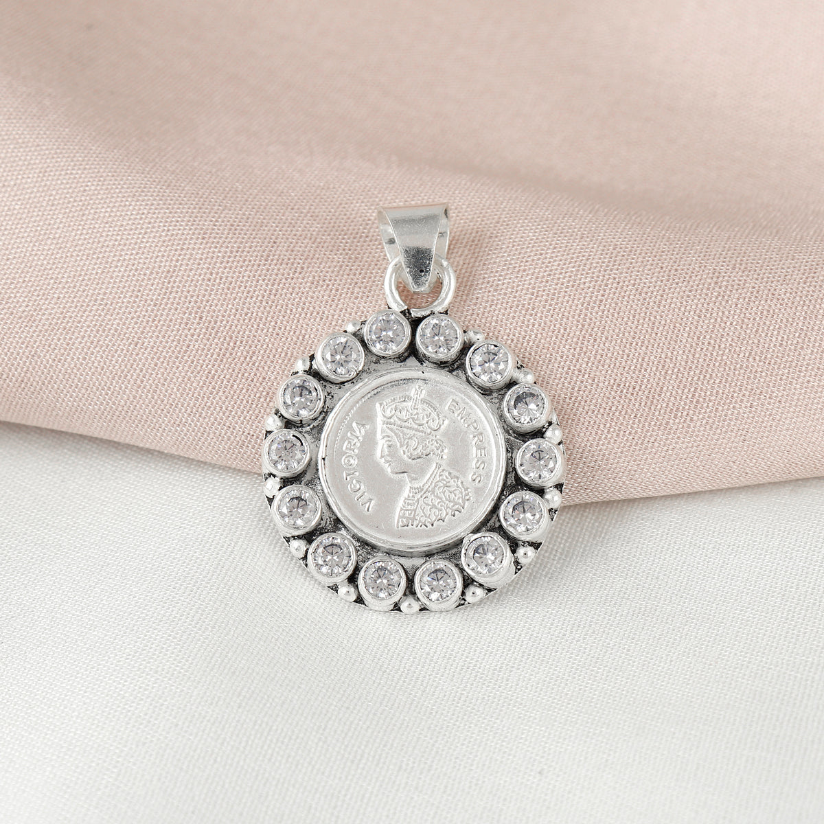 92.5 Silver Coin Vintage Silver Pendant