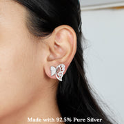 Elegant Sunshine Butterfly Silver Earring