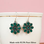 Floral Drop Silver Earring