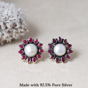 Fresh Water Pearl Petal Silver Earring