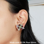 Kaleidoscope Gemstone Silver Earring