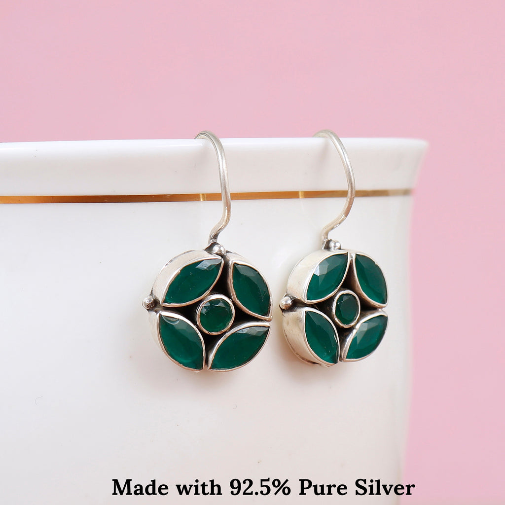 Marquise Floral Hoop Earring