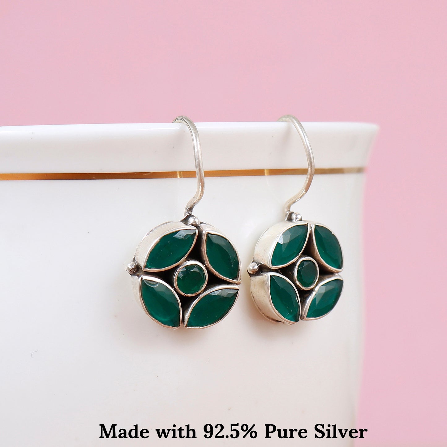 Marquise Floral Hoop Earring