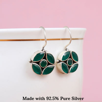 Marquise Floral Hoop Earring