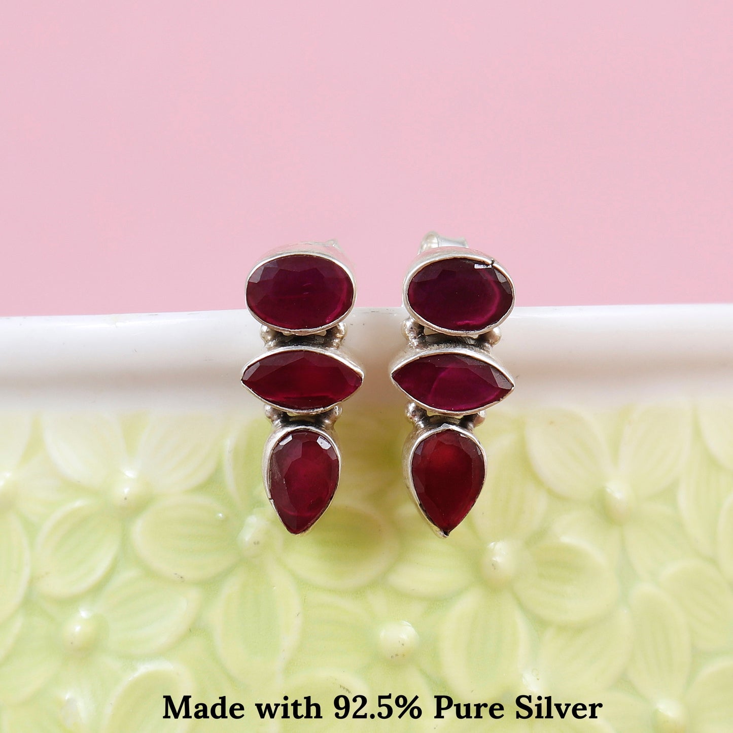Divergent Gemstone Silver Earring
