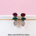 Divergent Gemstone Silver Earring