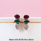Divergent Gemstone Silver Earring