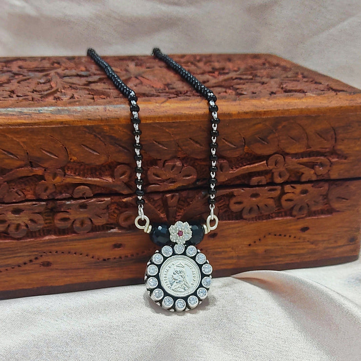 92.5 Silver Coin Mangalsutra for Women