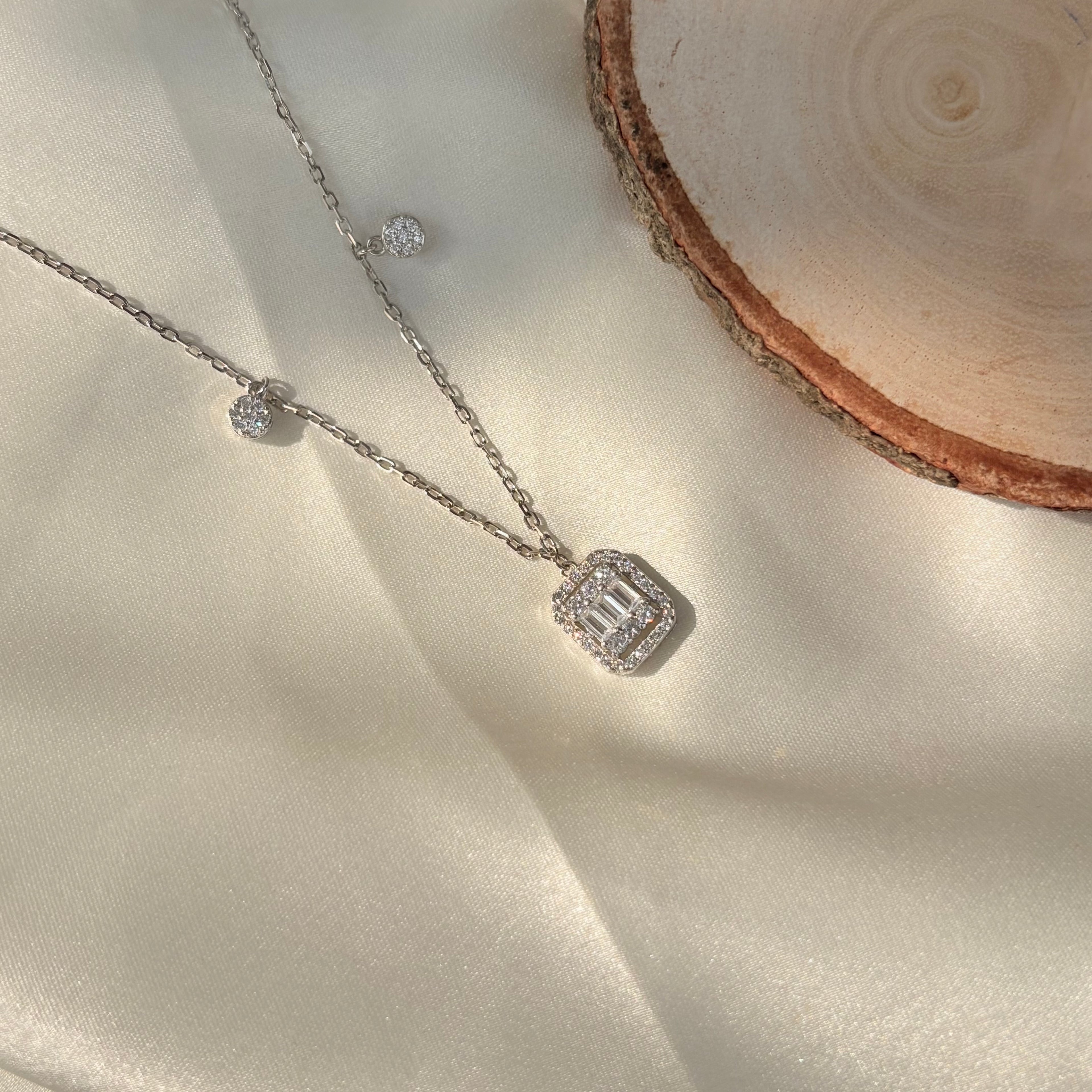 925 Sterling Silver Geometric Halo Charm Pendant