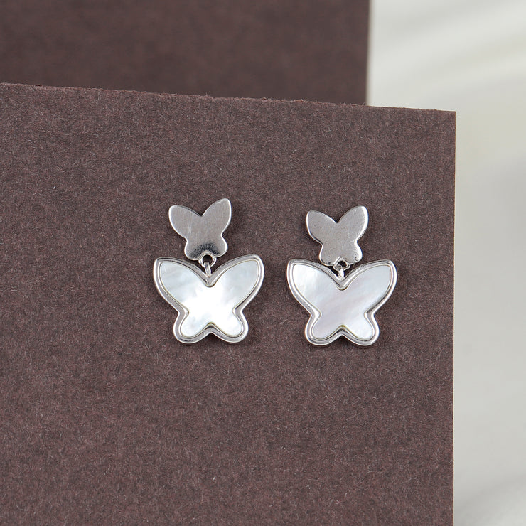 Mini Butterflies Silver Earring