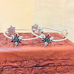 925 Silver Multicolor Floral Everyday Bangle
