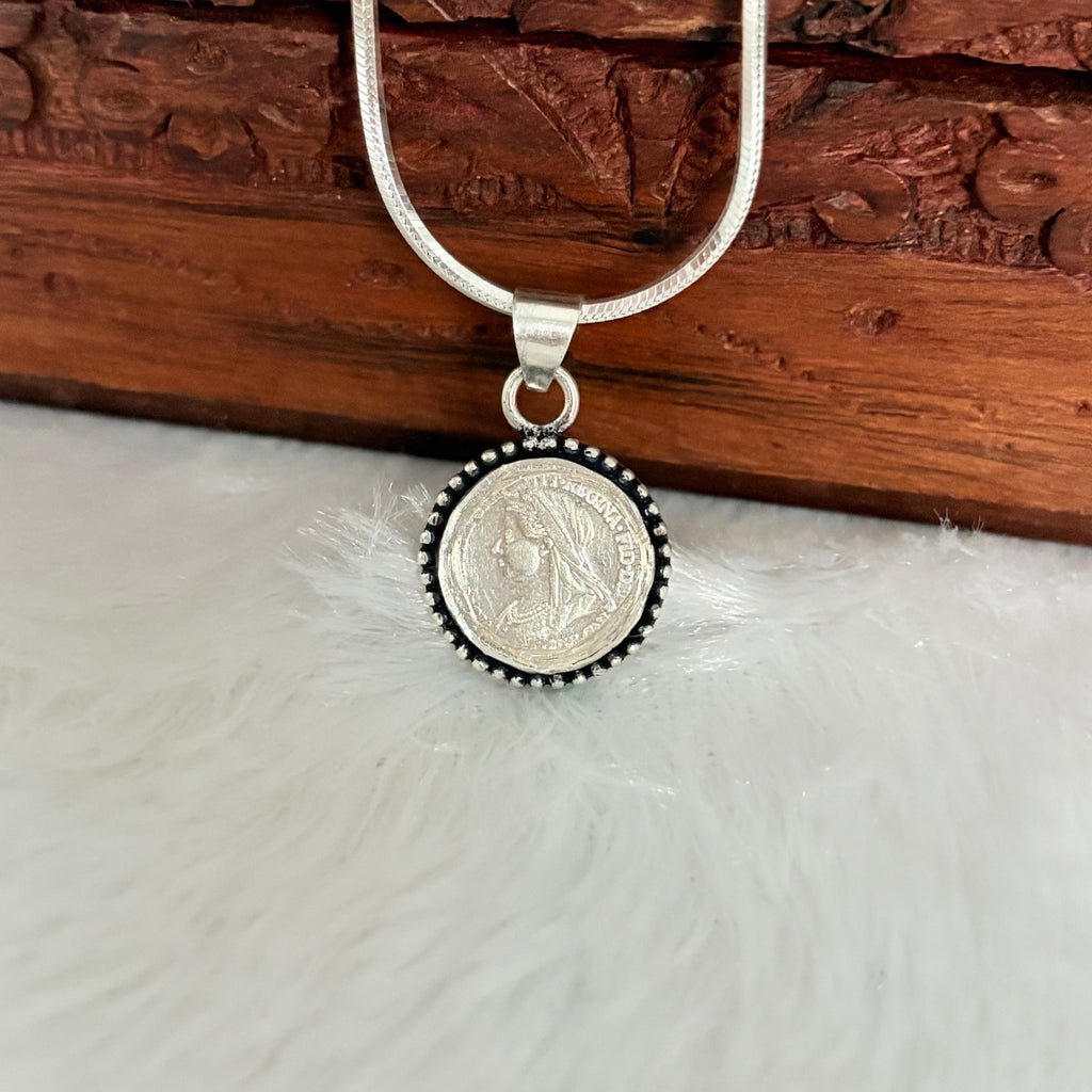 Royal Siver Rava Coin Pendant