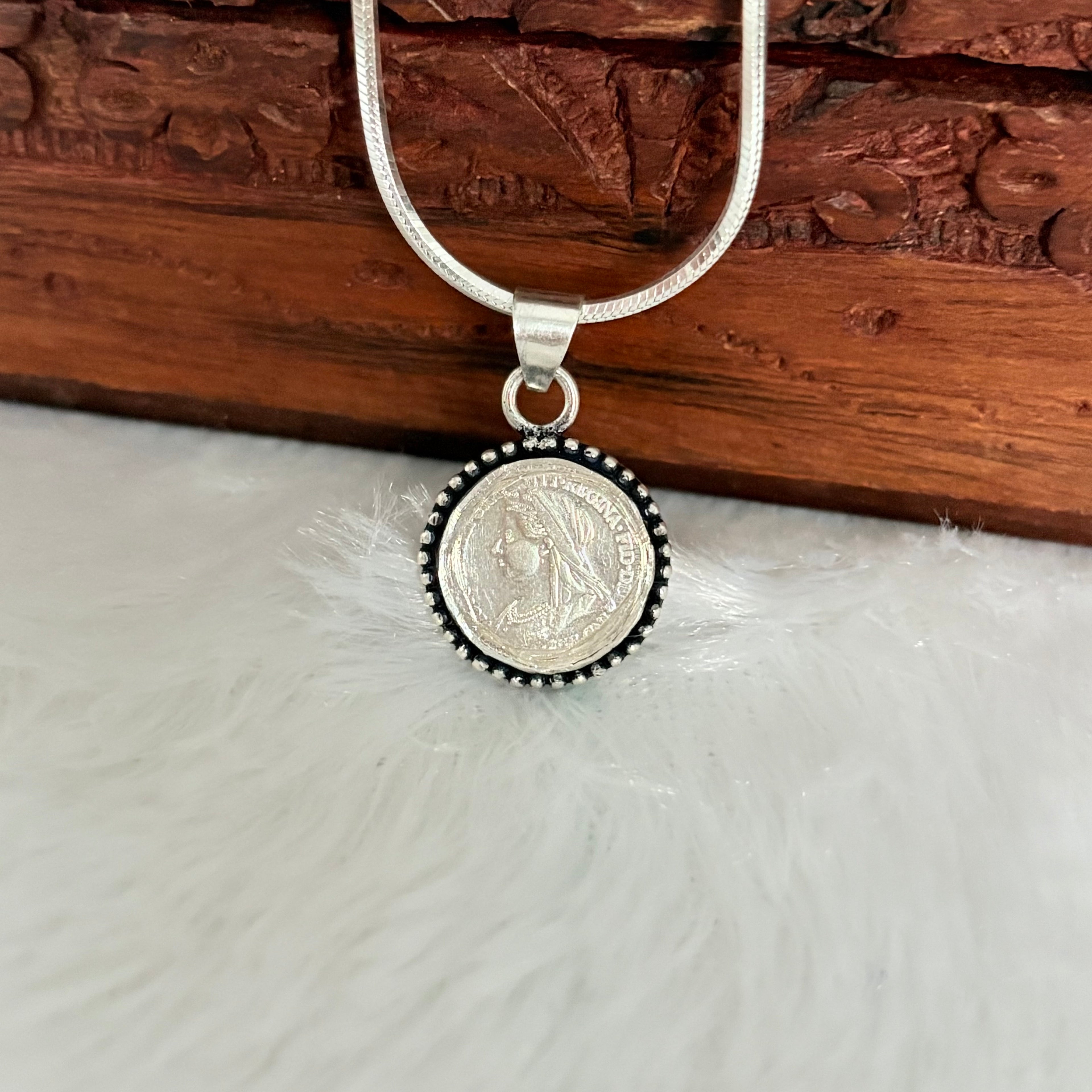 Royal Siver Rava Coin Pendant