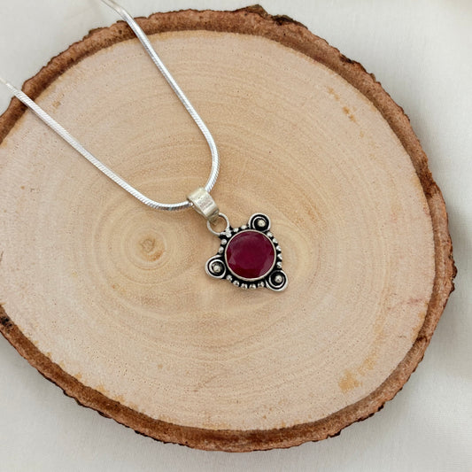 Ruby Handcrafted Sterling Silver Pendant