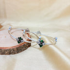 Handcrafted Emerald CZ Choki Silver Bangle