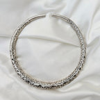Traditional Tribal Medallion Silver Hasli Choker