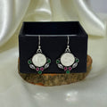 Regal Bloom Silver Hanging Coin earring
