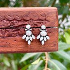 Handcrafted Silver Pearl Floral Earring