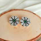 The Emerald Bloom Silver Stud Earring