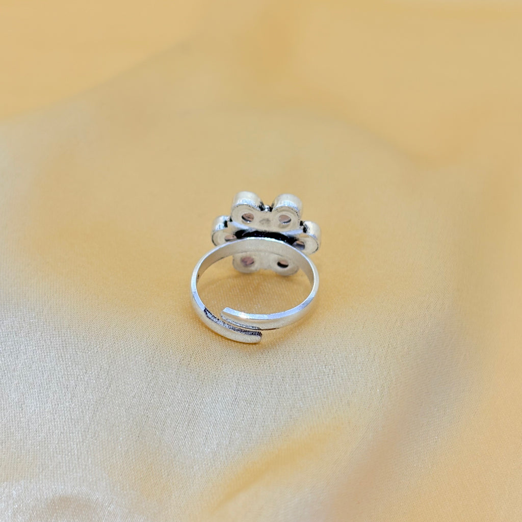 Amethyst Blossom Silver Ring For Women