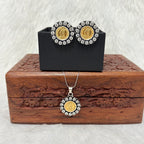 925 Gold Polished Silver Coin Pendant Set