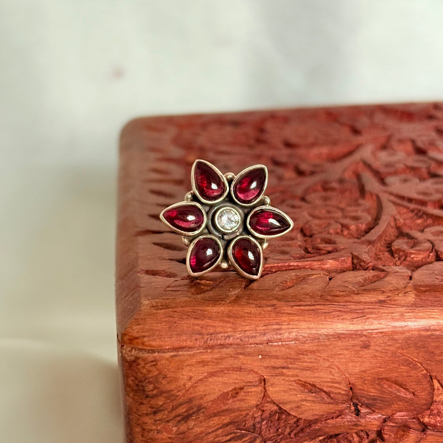 Semi Precious Stone 925 Silver Ring
