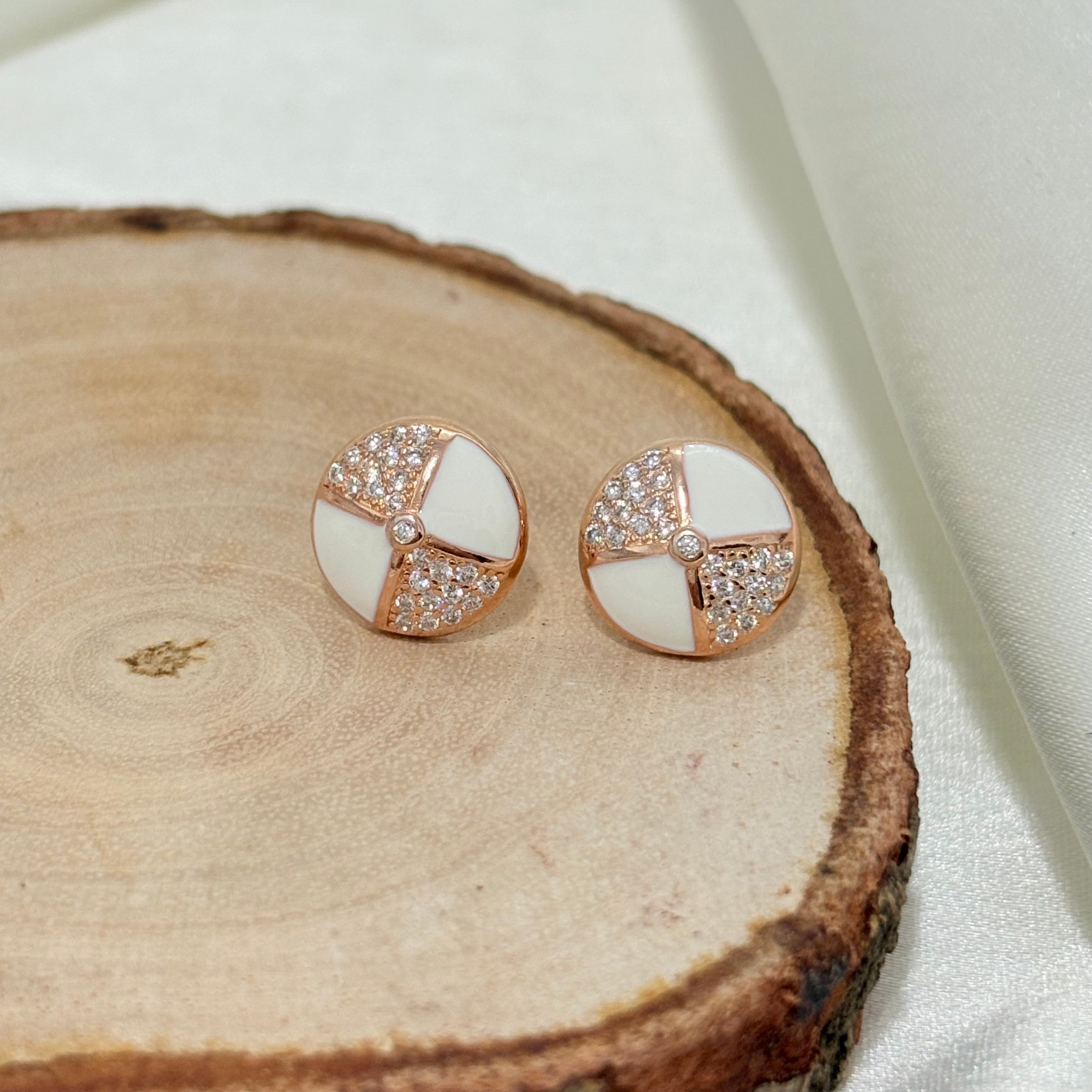 Solstice Dual-Finish Silver Studs
