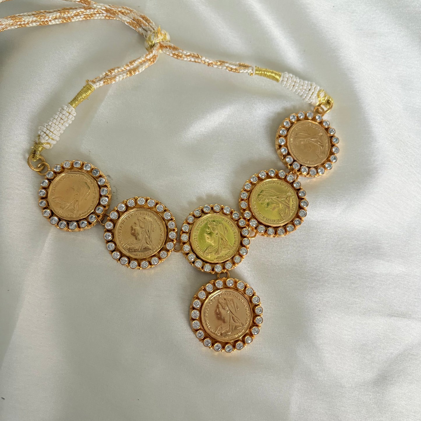 Queen’s Coin Gold Plated Silver Necklace