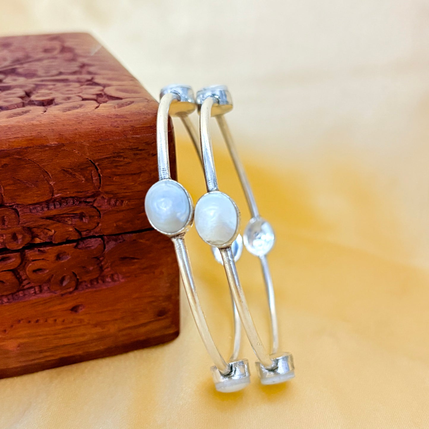 Oval Shaped Silver Dailywear Bangle