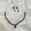 Handcrafted Black Onyx Sterling Silver Floral Jewelry Set
