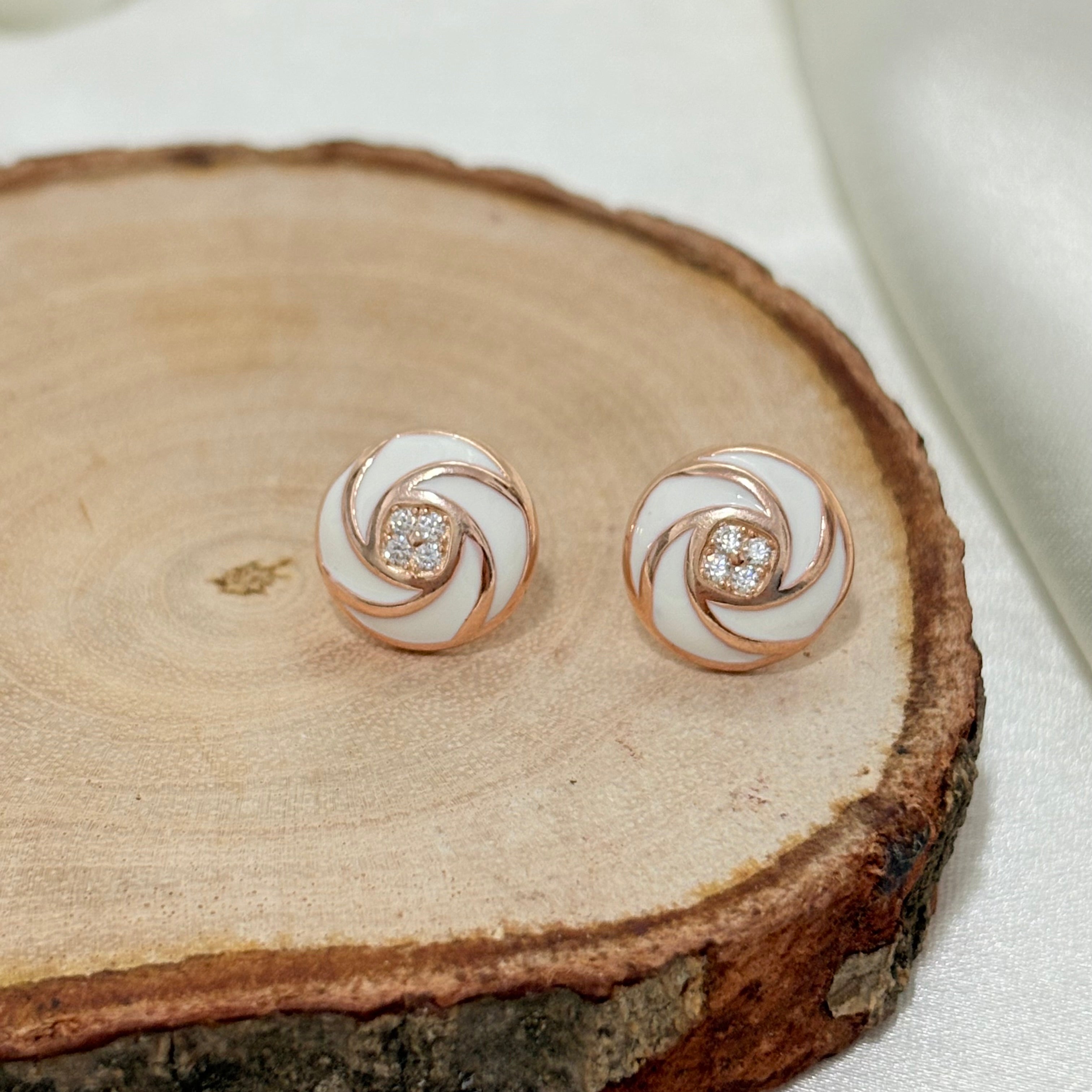 Luna Two-Tone Silver Studs