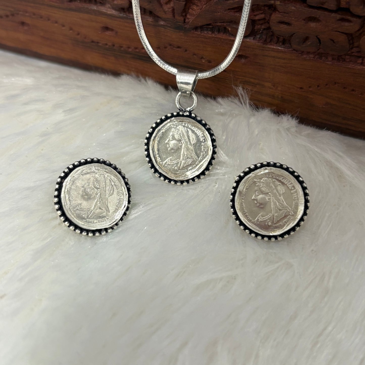 Heritage Silver Coin Rava Necklace