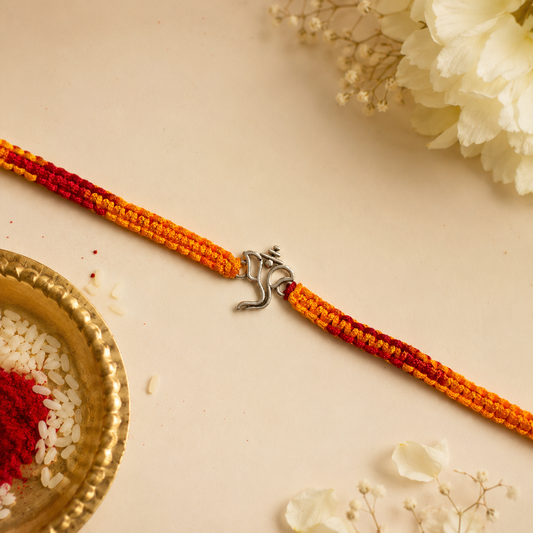 Divine Omkar Ganesha Silver Charm Rakhi