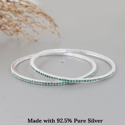 Classic Emerald Silver Bangle