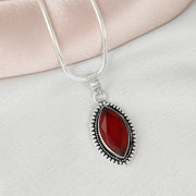 Crimson Rava Work Silver Pendant