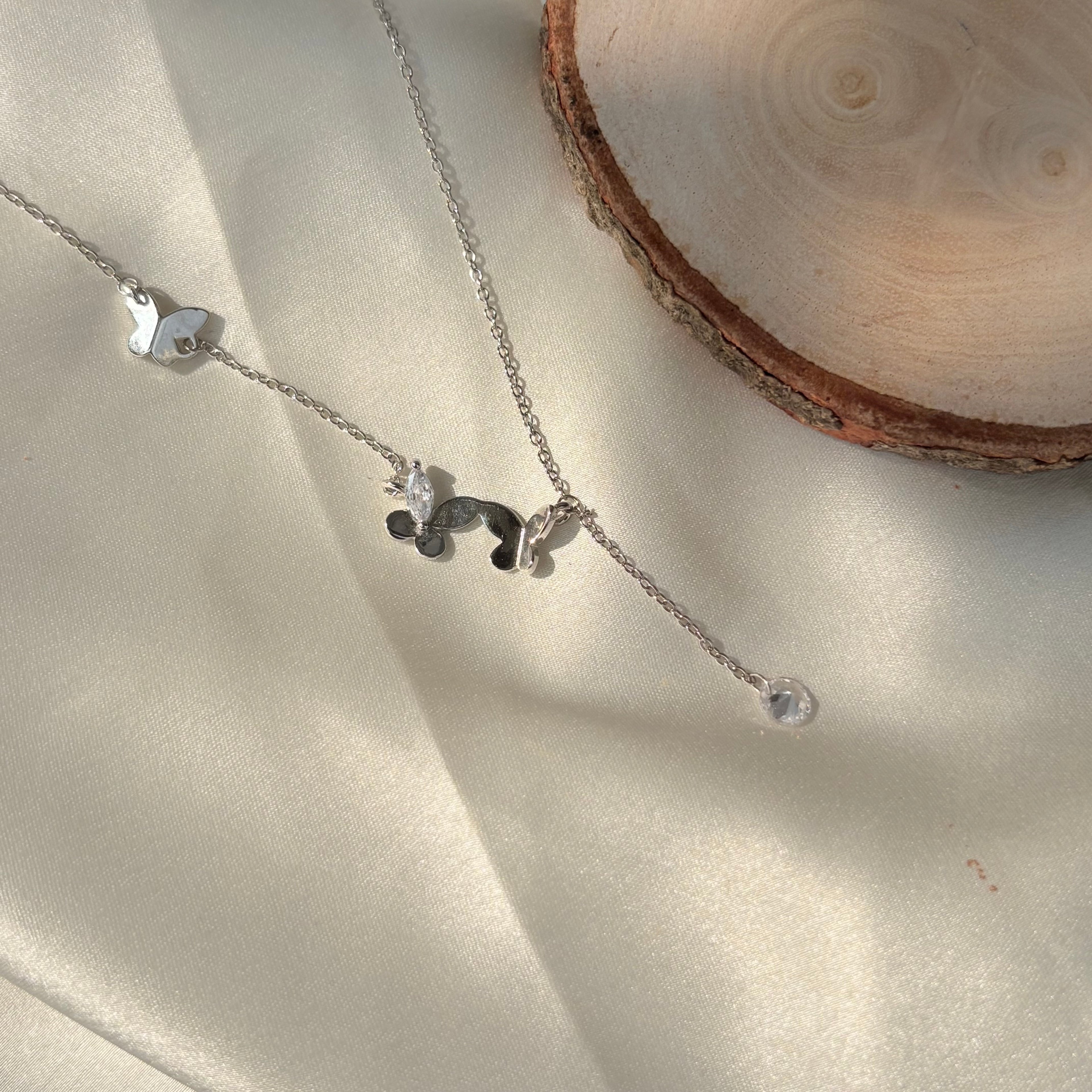 Butterfly Whisper Silver Charm Pendant