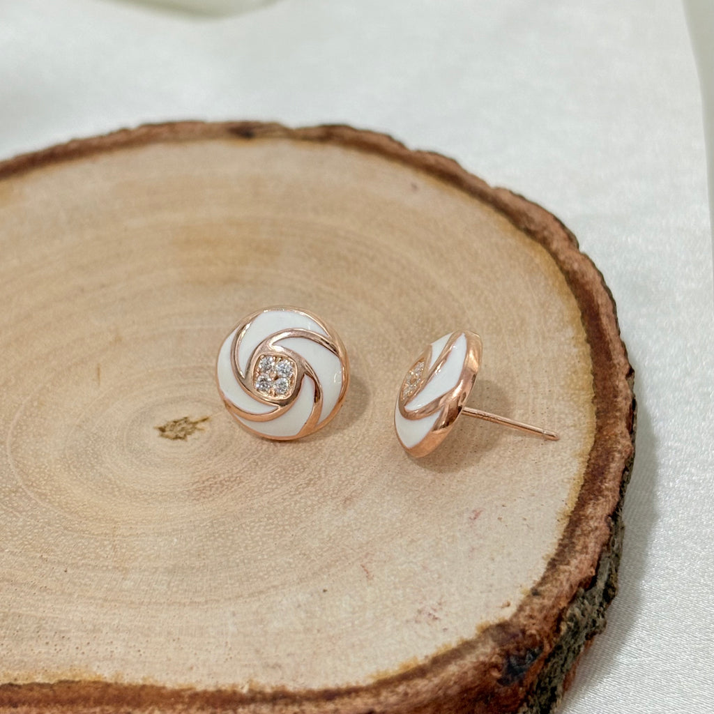 Luna Two-Tone Silver Studs