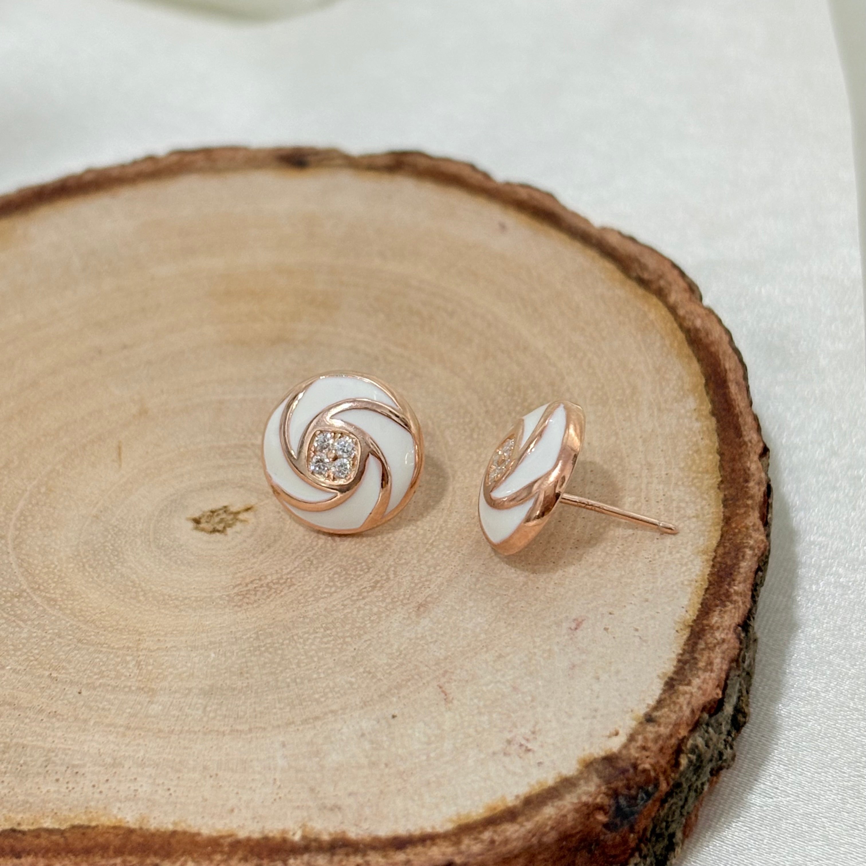 Luna Two-Tone Silver Studs