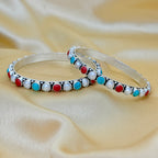 Trinity Gemstone 925 Silver Kada