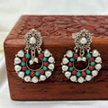Heritage Silver Pearl Chandbali Jhumkas
