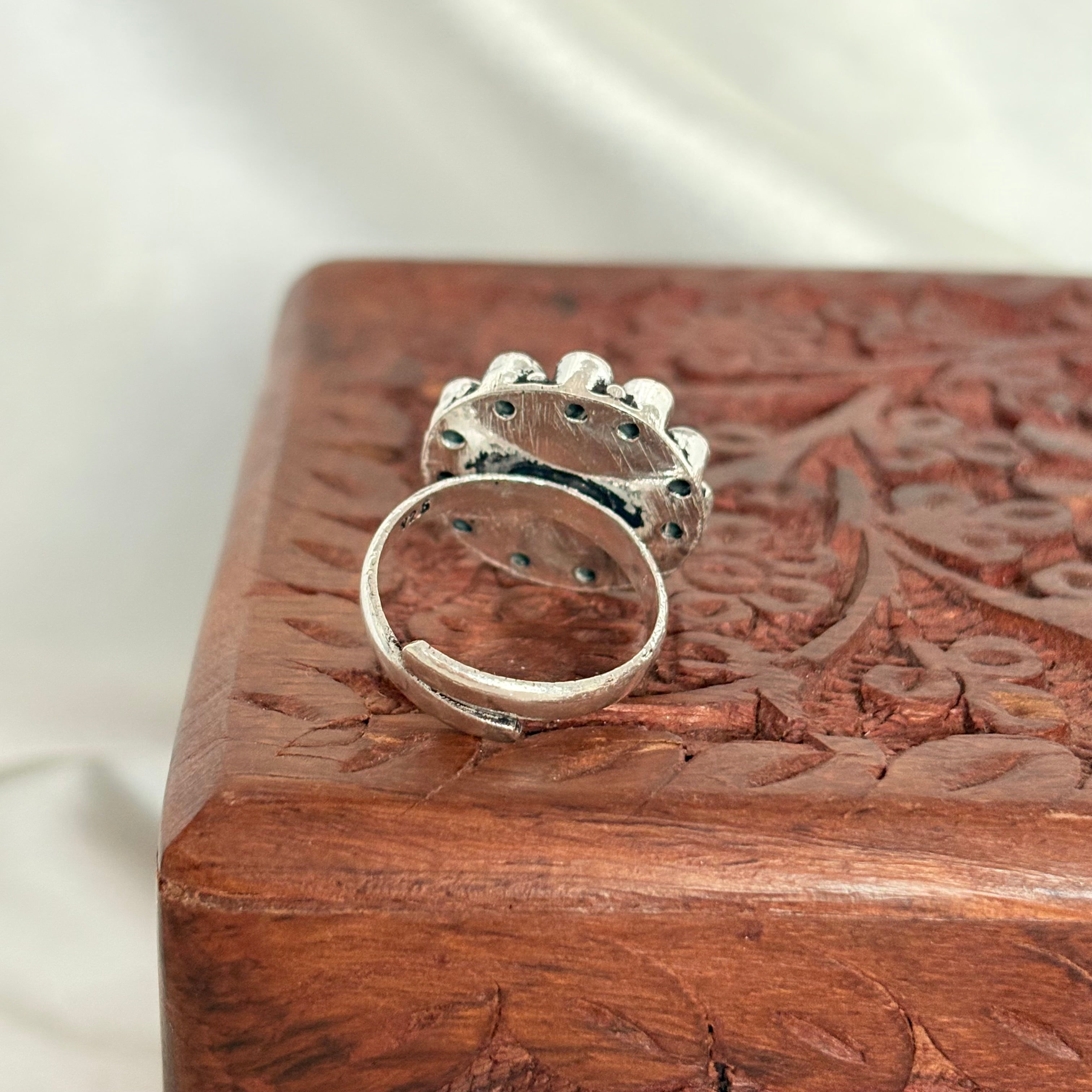 Isla Turquoise Mandala Silver Ring