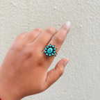 Handcrafted 925 Silver Turquoise Statement Ring