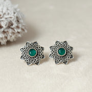 Emerald Glint rava work Earrings